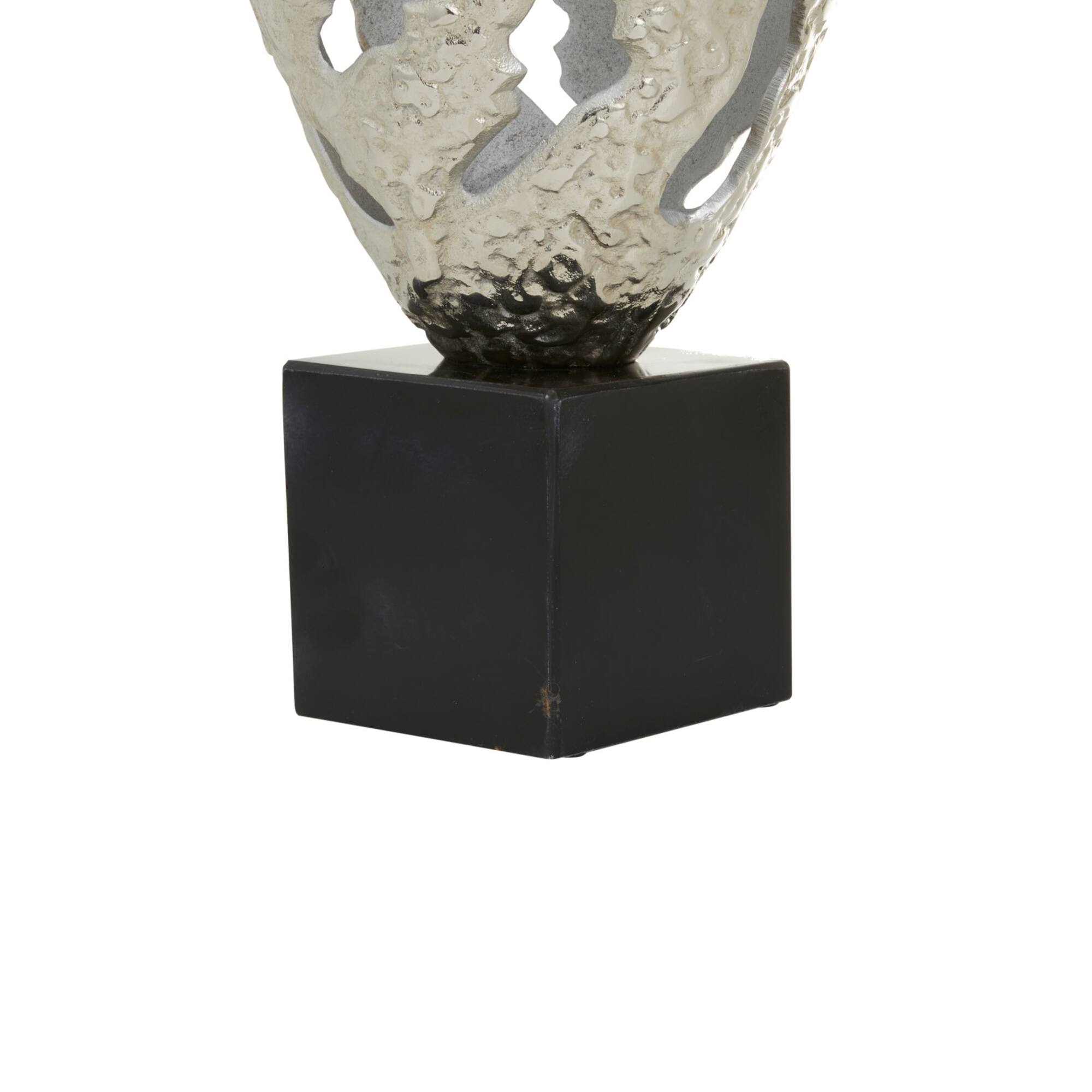 Silver Aluminum Contemporary Sculpture, 23" x 10" x 10"